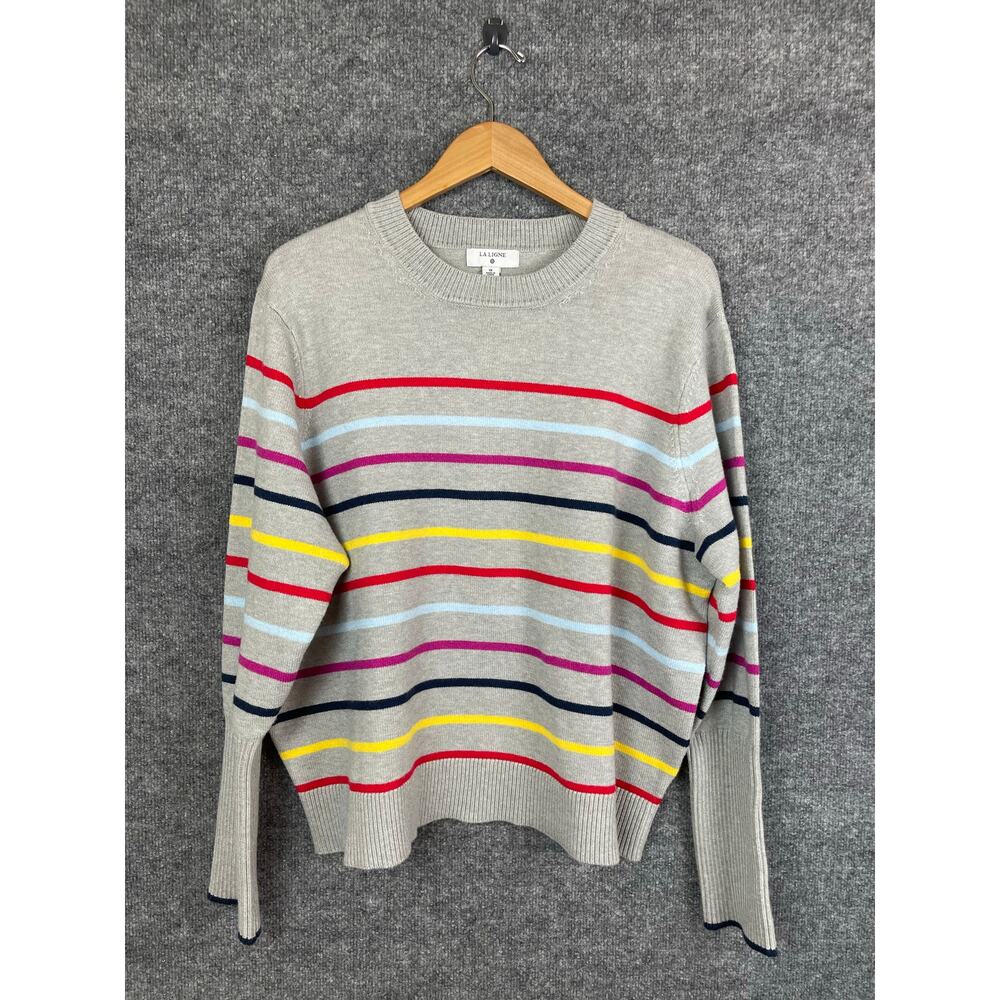 LA Ligne Sweater‎ Women’s Size 1X Gray multi color strips